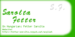 sarolta fetter business card